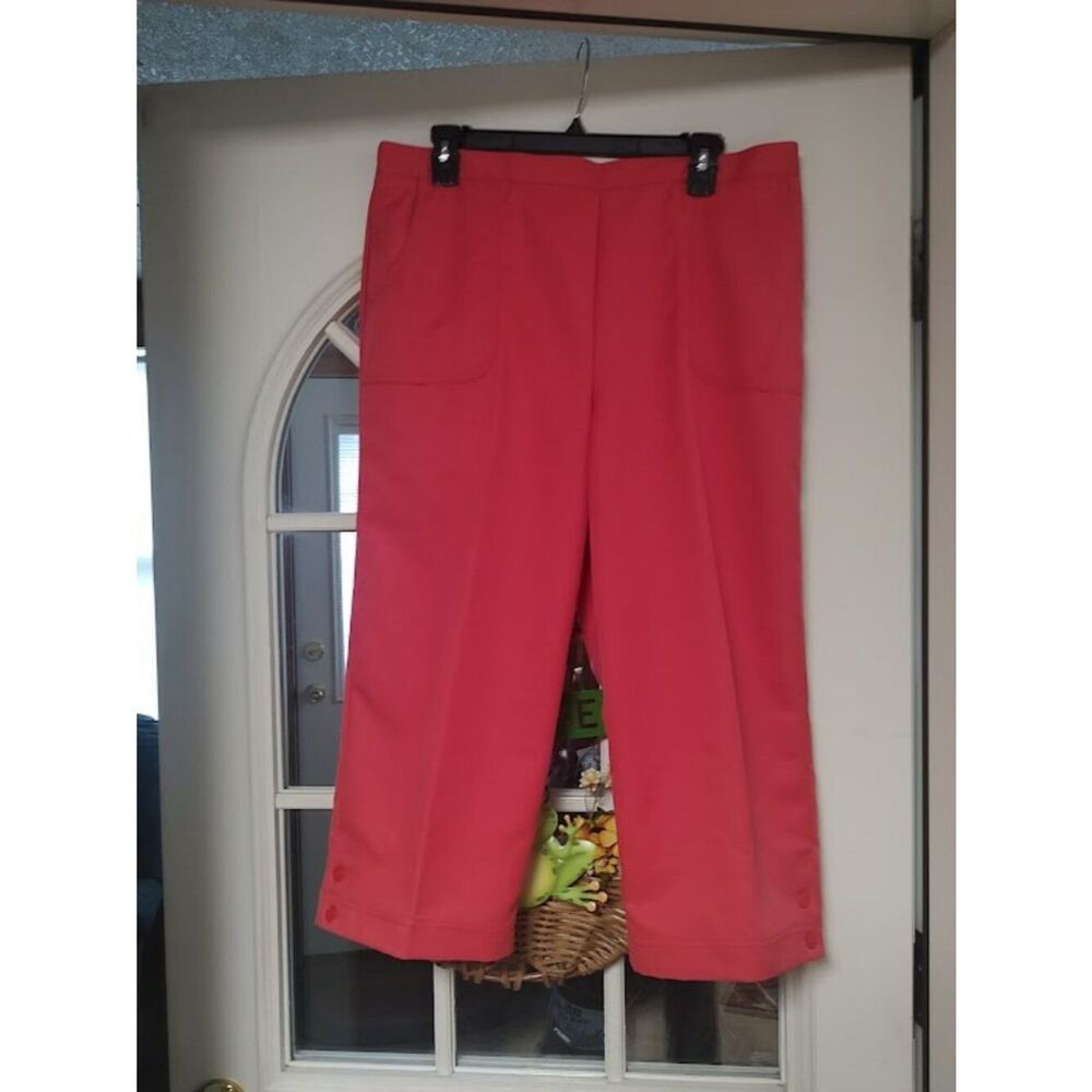 New Alfred Dunner Cozumel Coral Colored Pull On Capri Size Women's 14